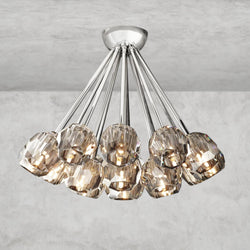 Boule De Clear/ Smoke Cristal Flushmount 24"