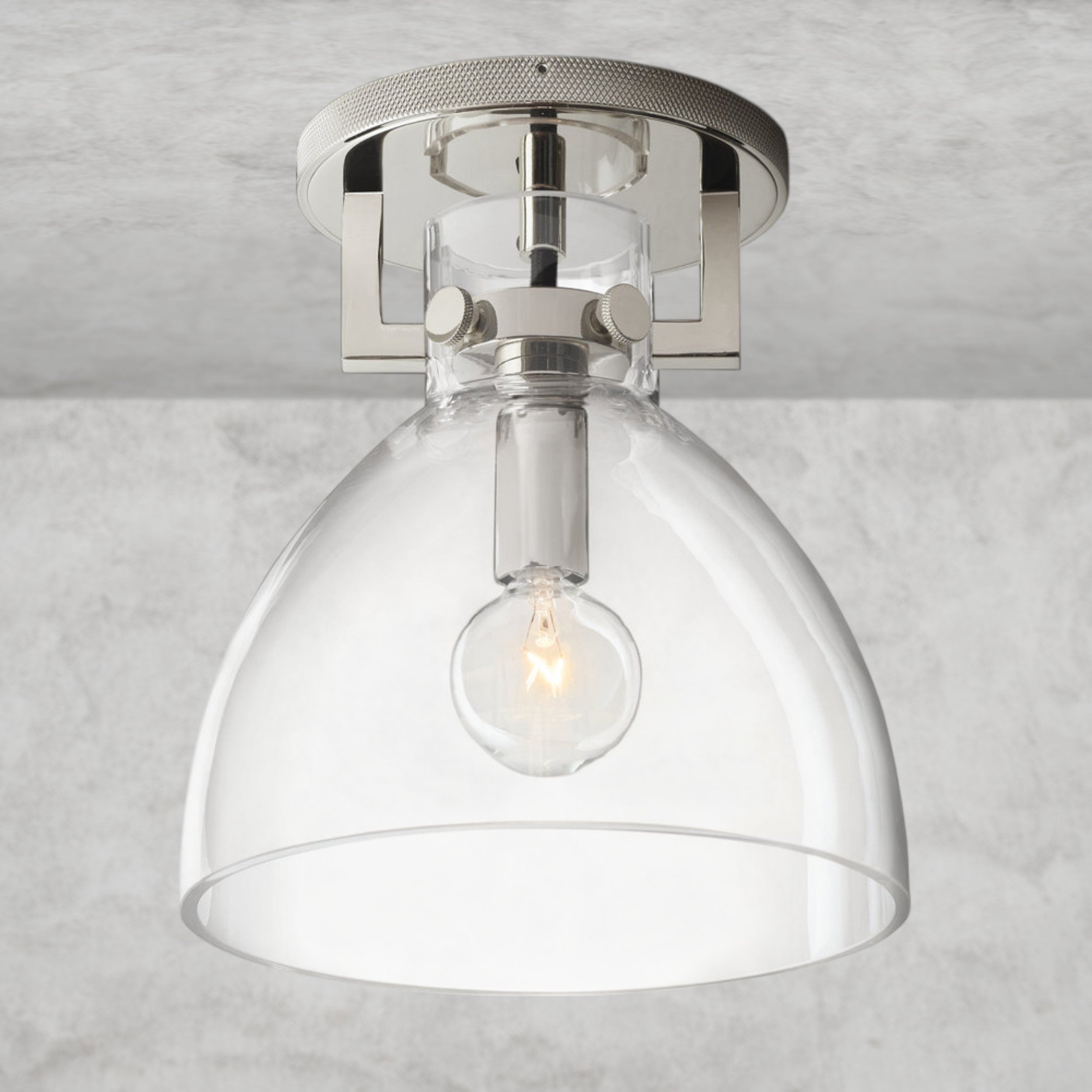 Machinist Glass Cloche Flushmount