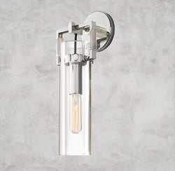 Machinist Glass Cylinder Sconce 9", 12", 16"