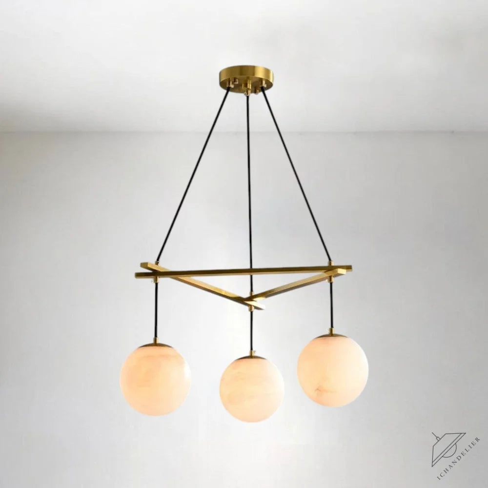 3 LIGHTS Alabaster Ball Chandelier