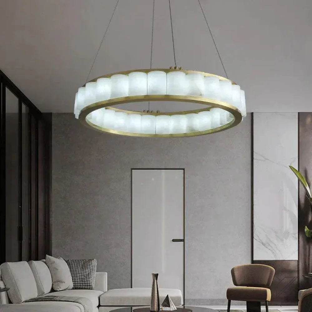 Alabaster Circle Round Pendant 23.6", 30.7", 40.2"