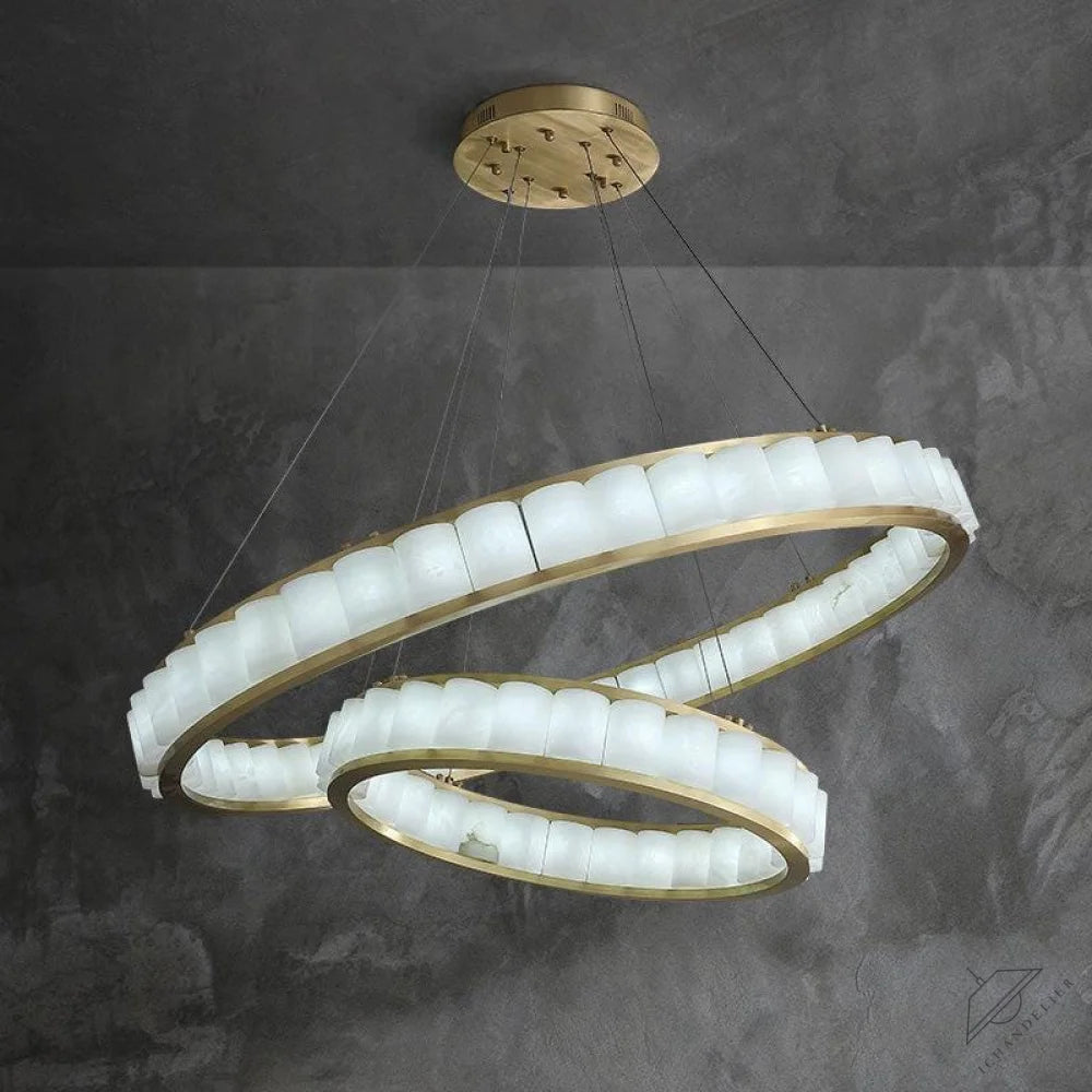 23.6" D+40.2" D Alabaster Circle Round Pendant 23.6", 30.7", 40.2"