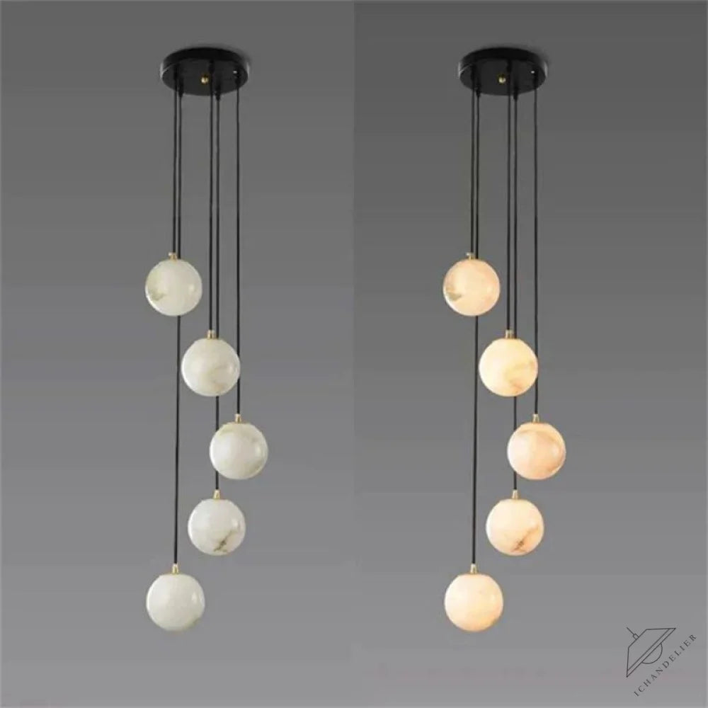Alabaster Global Staircase Chandelier