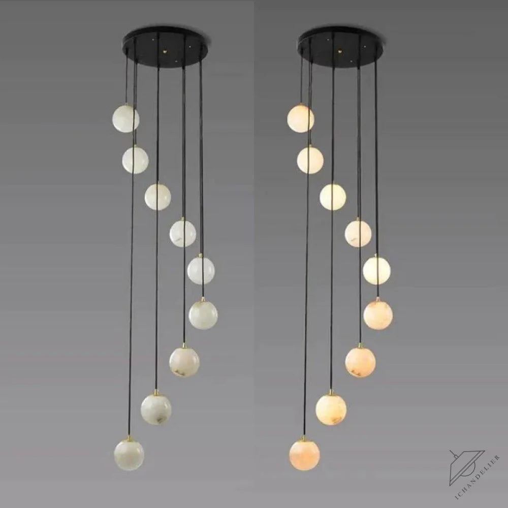 Alabaster Global Staircase Chandelier
