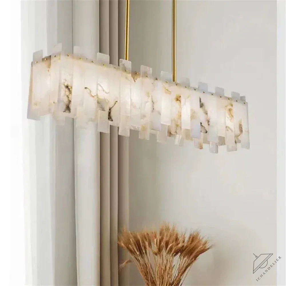 Alabaster Linear Chandelier 38.6"
