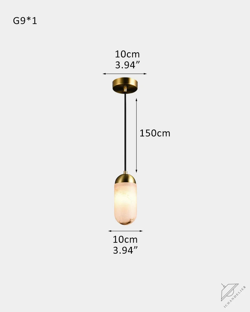 Alabaster Luxury Moonshade Brass Chandelier for dining room