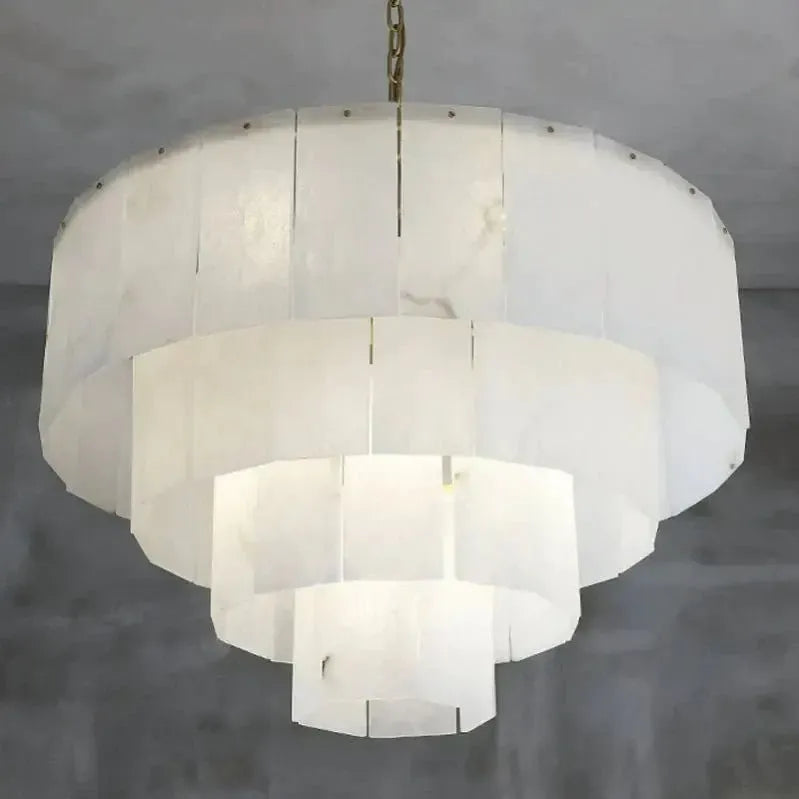 Alabaster Multi-Layer Modern Round Chandelier