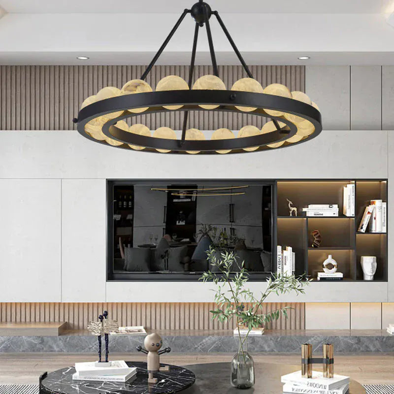 Alabaster Suter Chandelier 35.4", 46.5", 57.5"