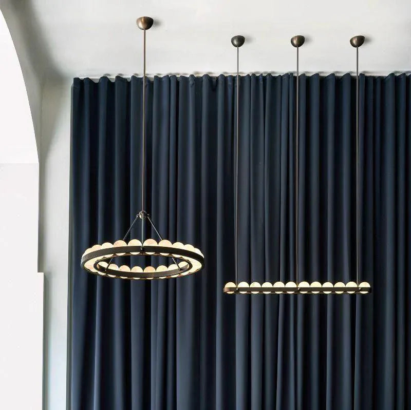 Alabaster Suter Chandelier 35.4", 46.5", 57.5"