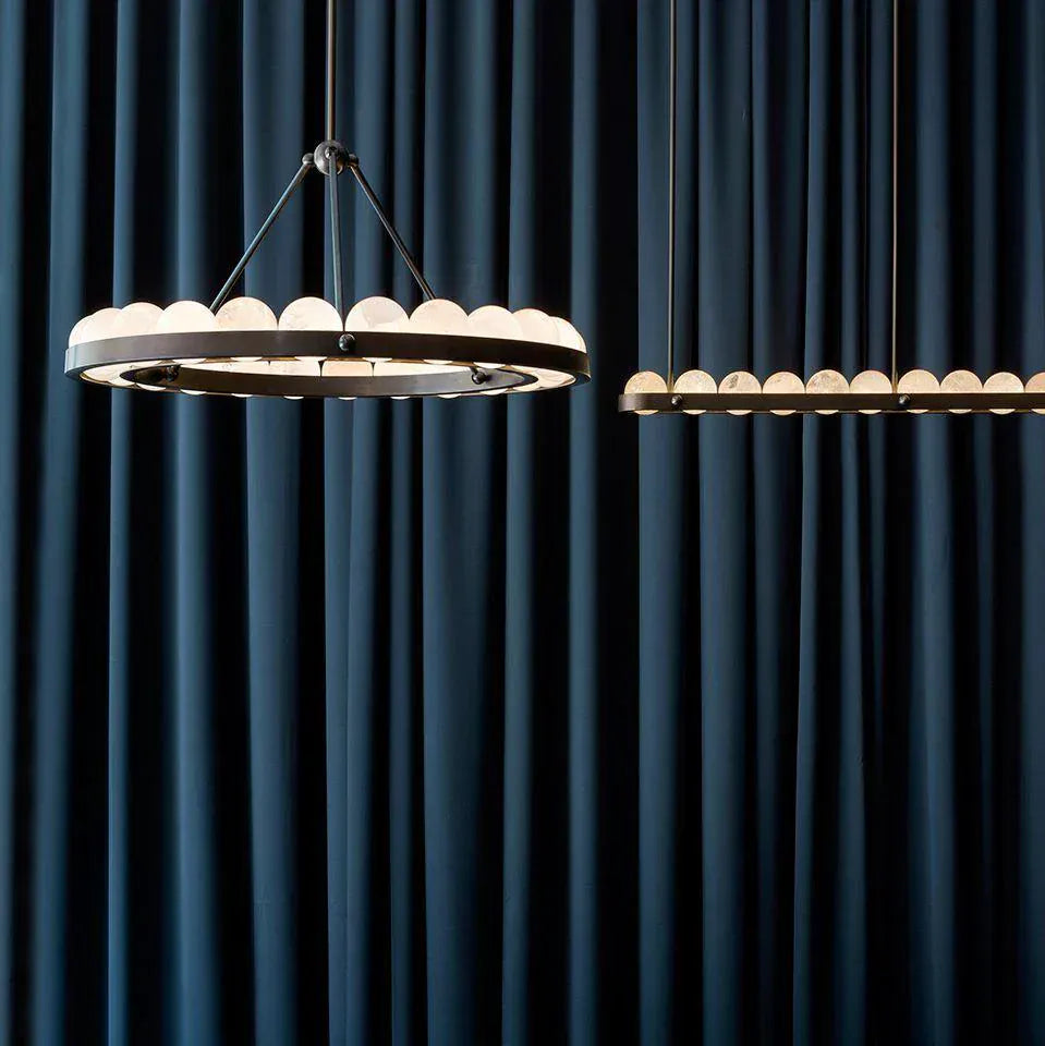 Alabaster Suter Chandelier 35.4", 46.5", 57.5"