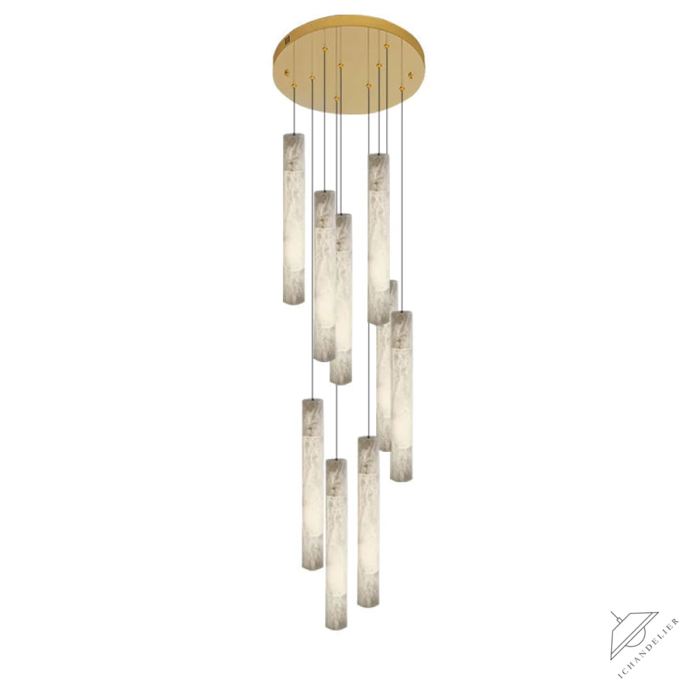 Alabaster Tube Staircase Chandelier