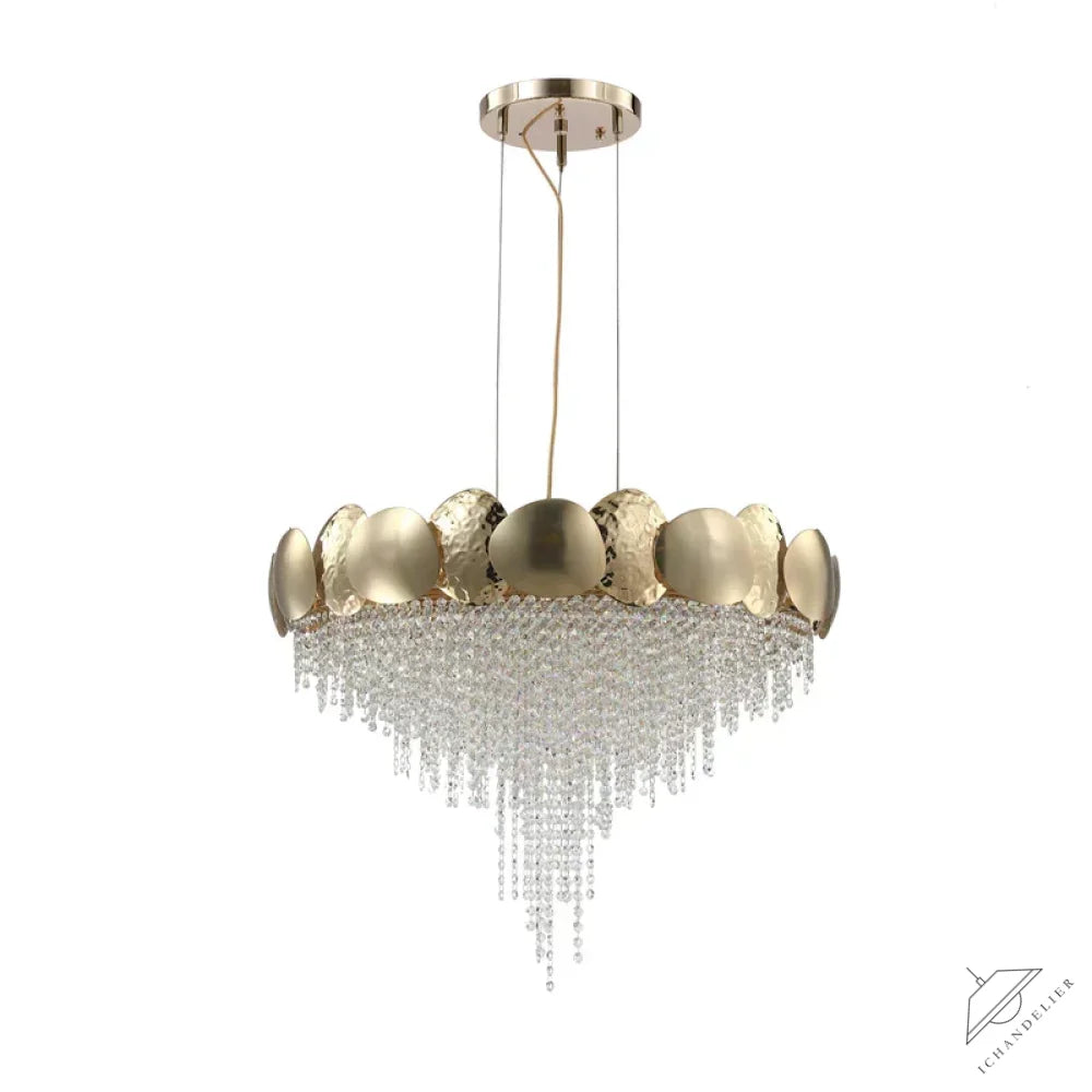 Amadeo Round Brass Crystal Chandelier