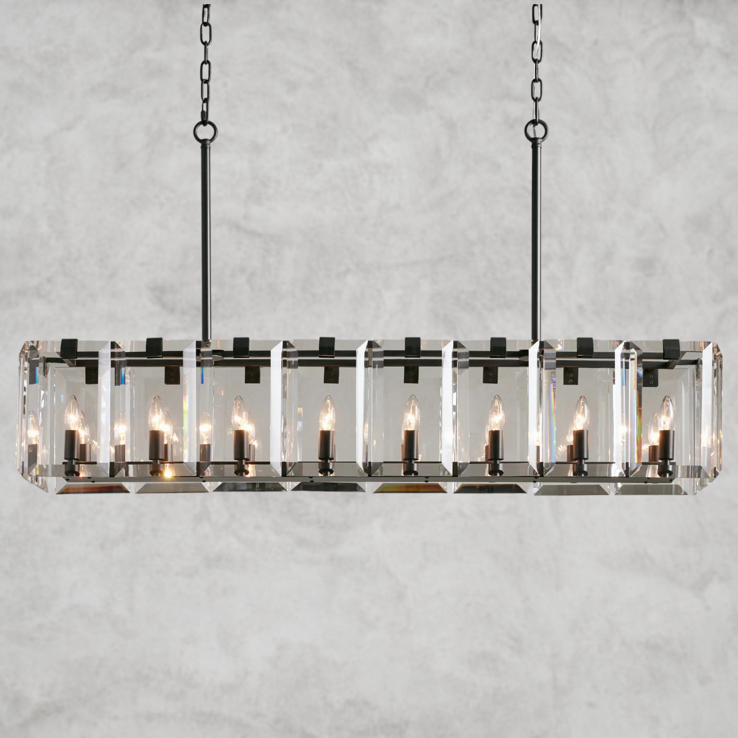 53" / Bronze Amaya Rectangular Chandelier 40", 53"