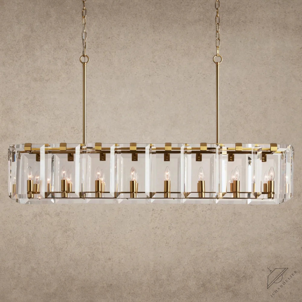 53" / Brass Amaya Rectangular Chandelier 40", 53"