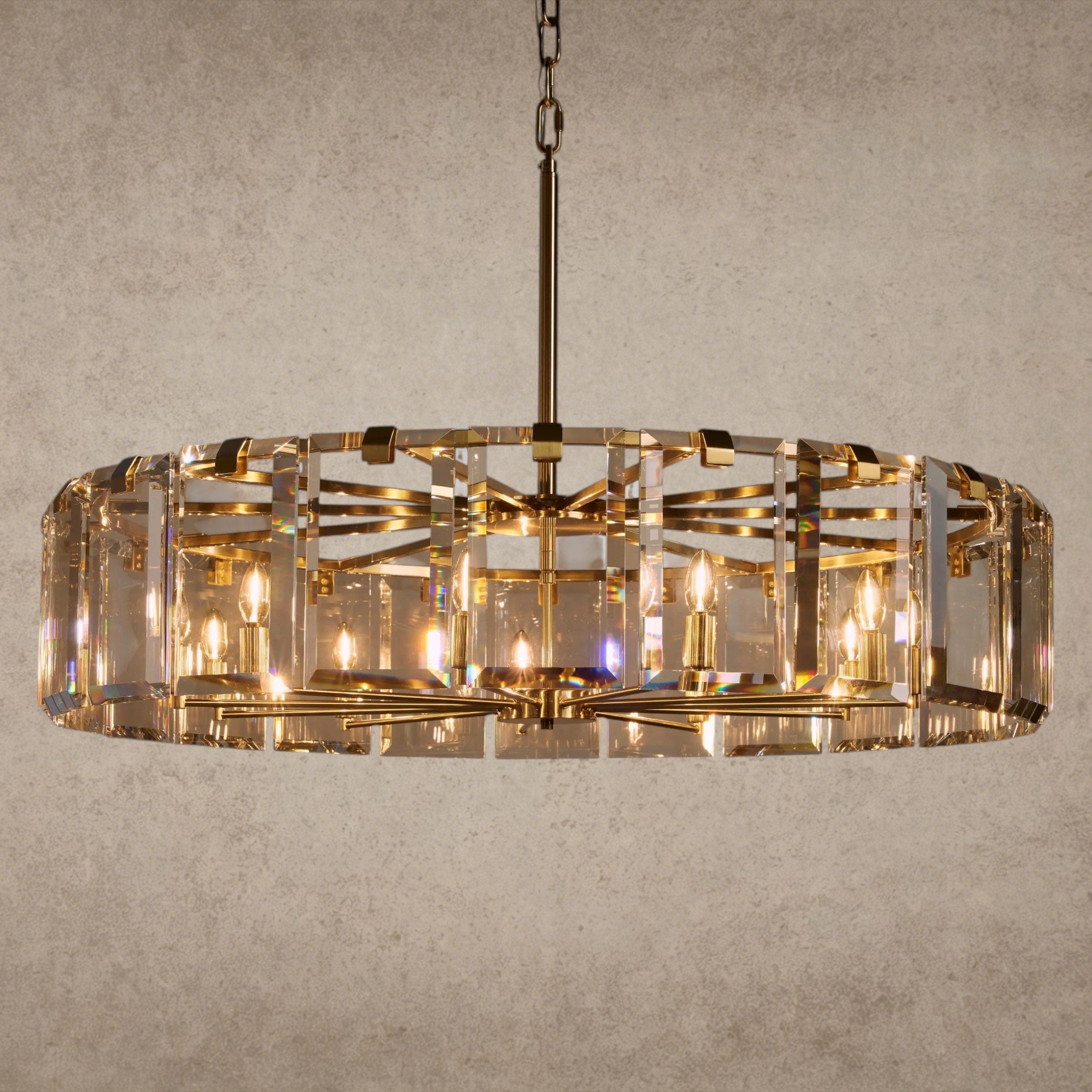 48" / Brass Amaya Round Chandelier 21.5", 30", 38", 48"