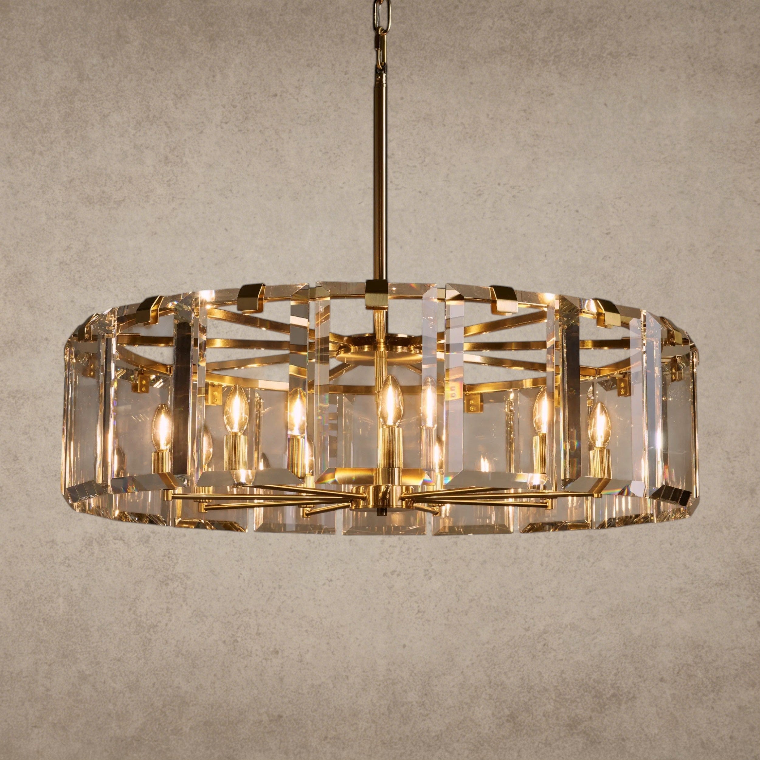 38" / Brass Amaya Round Chandelier 21.5", 30", 38", 48"