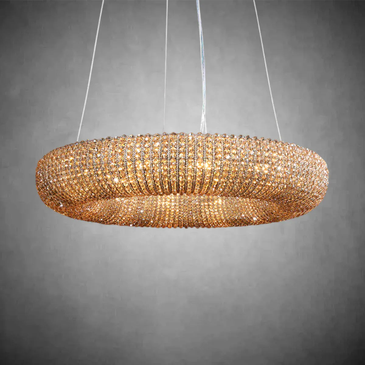Amber Luxury Crystal Smoke Round Chandeliers 31