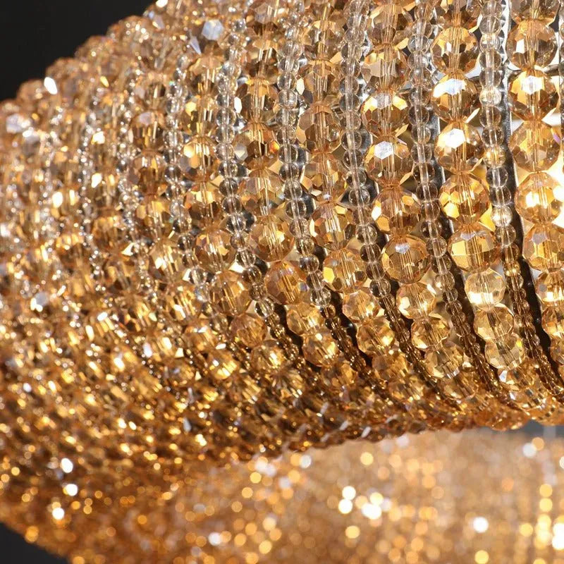 Amber Luxury Crystal Smoke Round Chandeliers 31