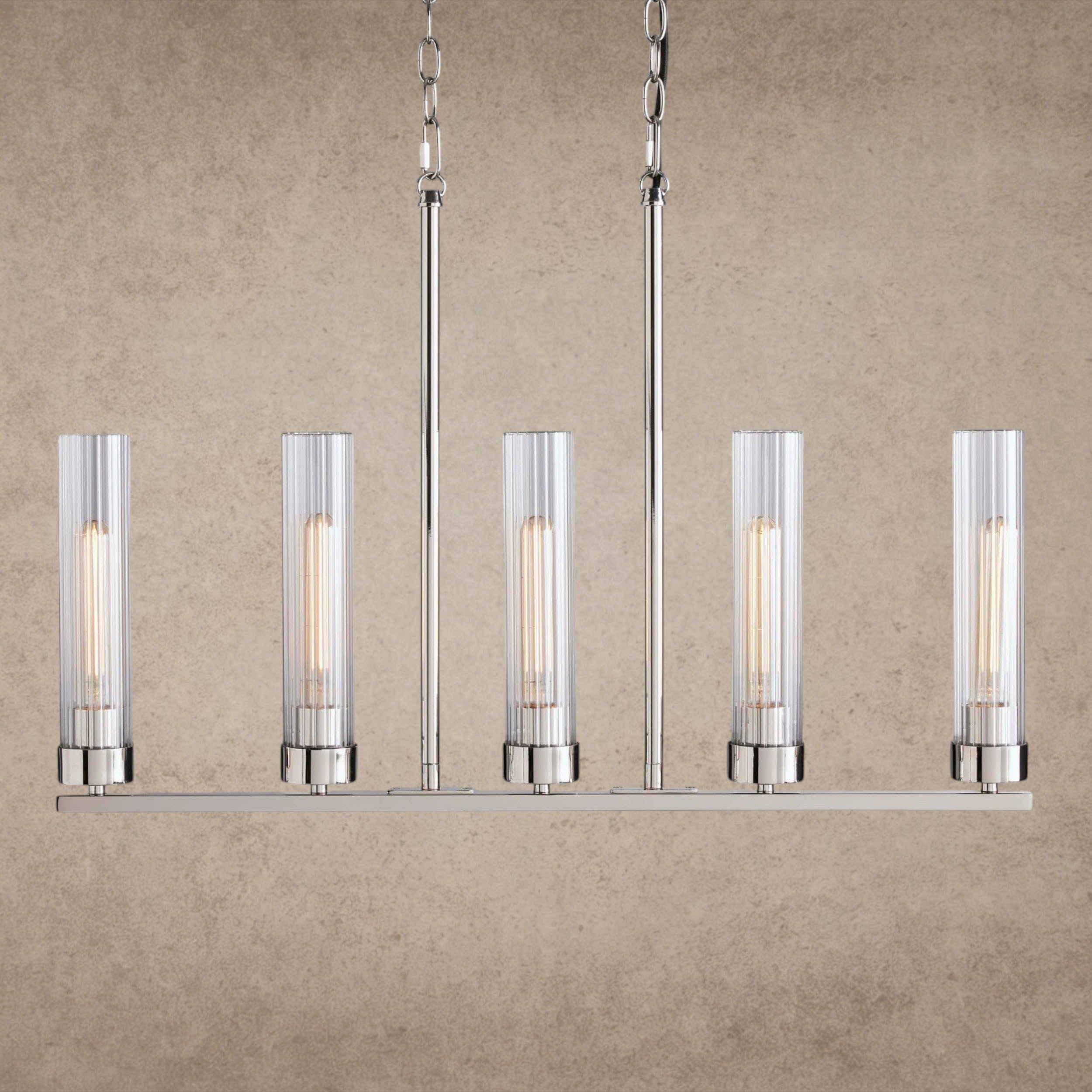 5 Light / Nickle Andreas Linear Chandelier