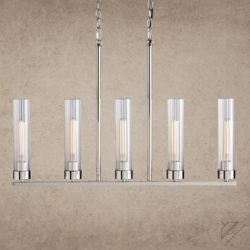 5 Light / Nickle Andreas Linear Chandelier