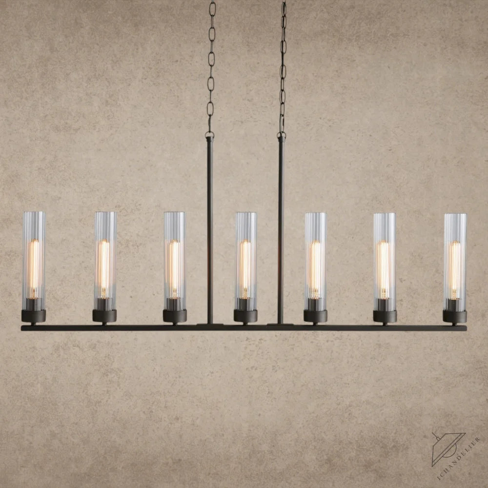 7 Light / Bronze Andreas Linear Chandelier