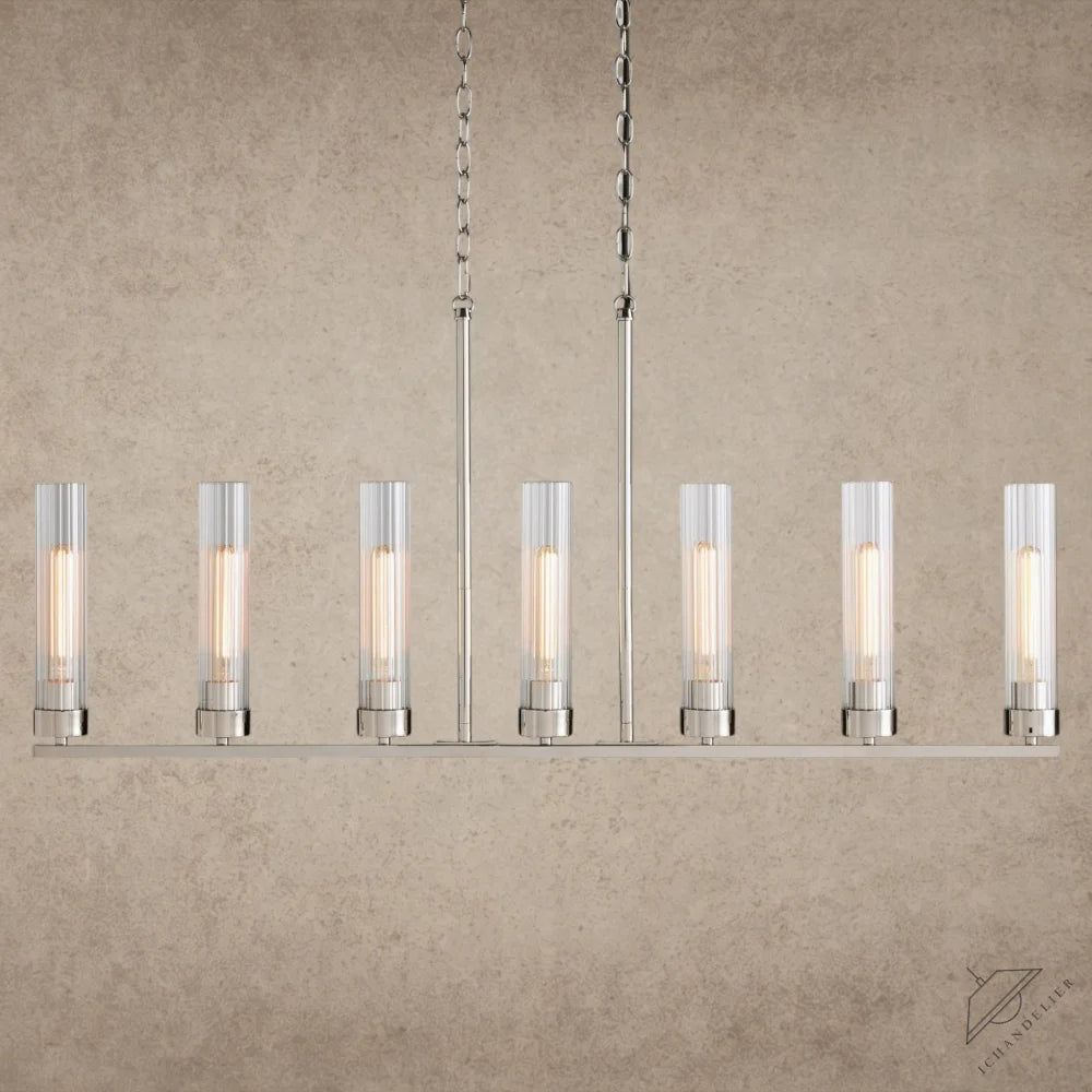 7 Light / Nickle Andreas Linear Chandelier