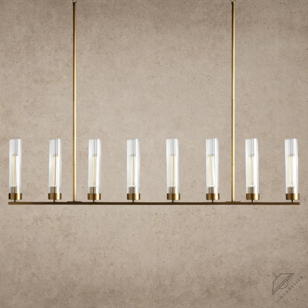 8 Light / Brass Andreas Linear Chandelier