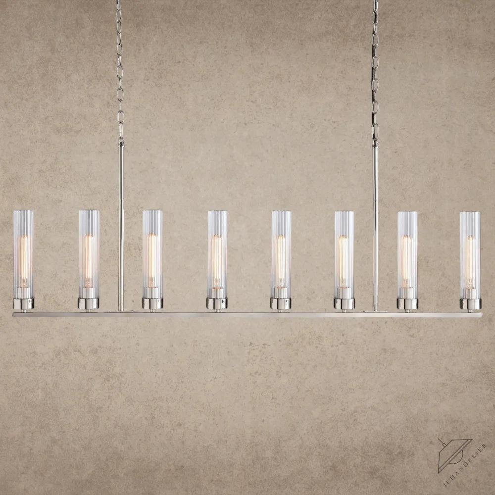 8 Light / Nickle Andreas Linear Chandelier