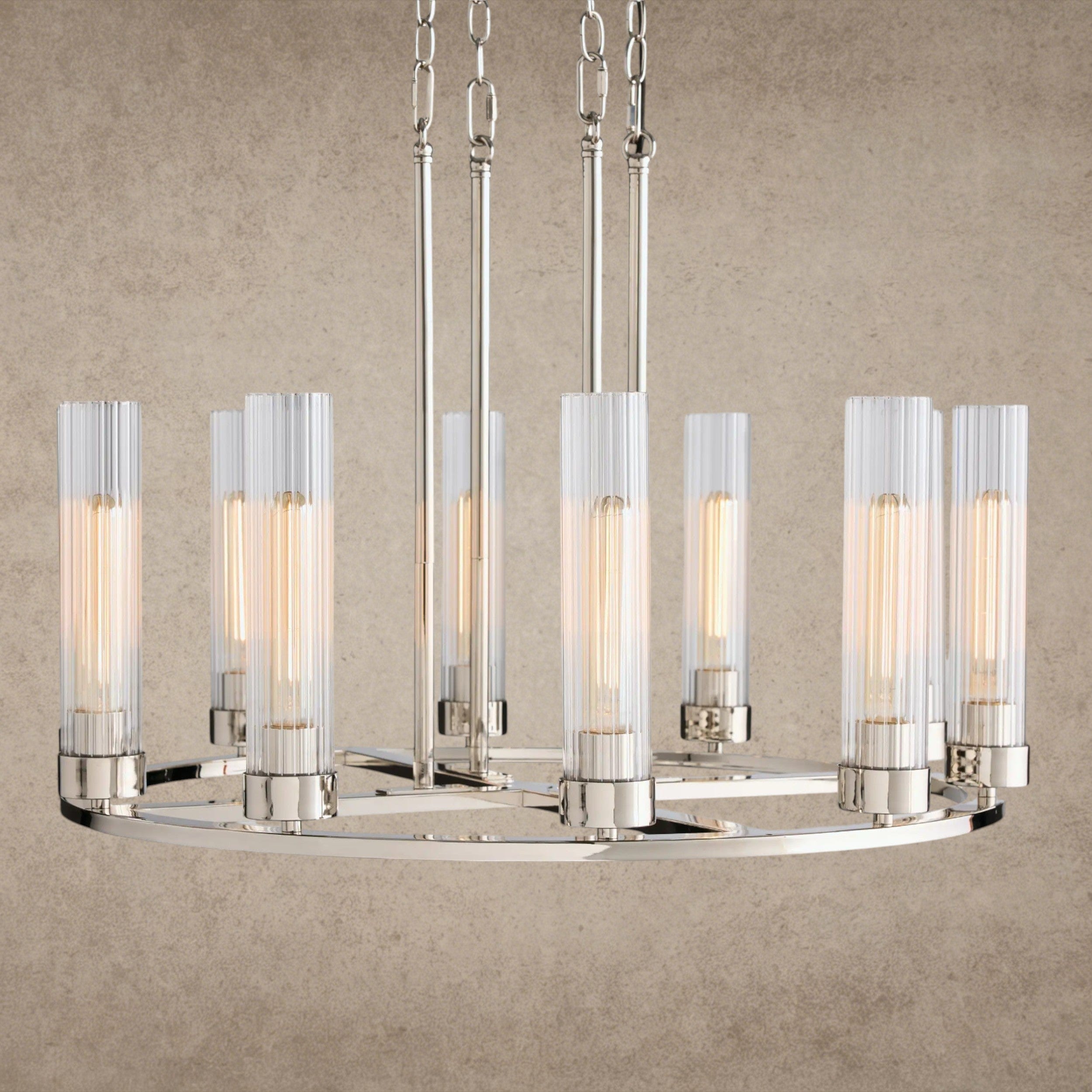10 Light / Nickle Andreas Round Chandelier 10/ 12 Light