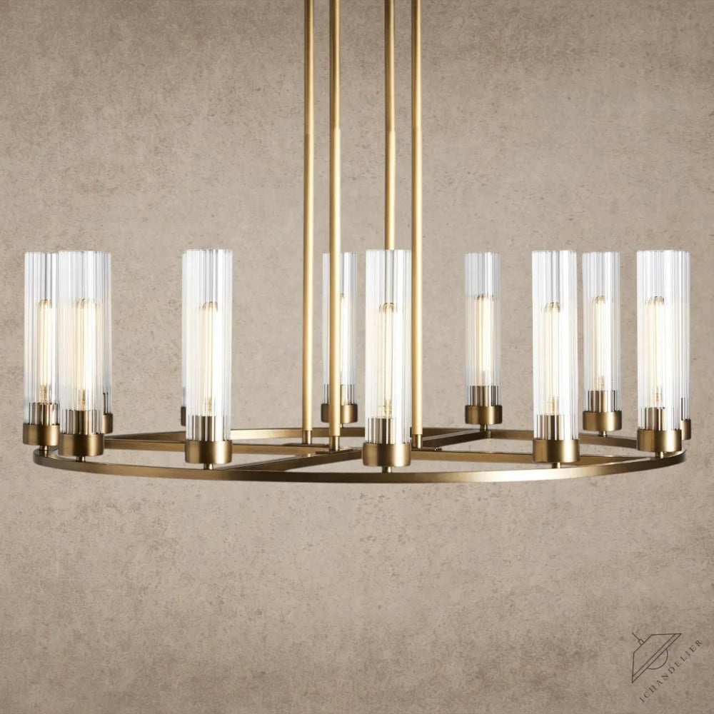 12 Light / Brass Andreas Round Chandelier 10/ 12 Light