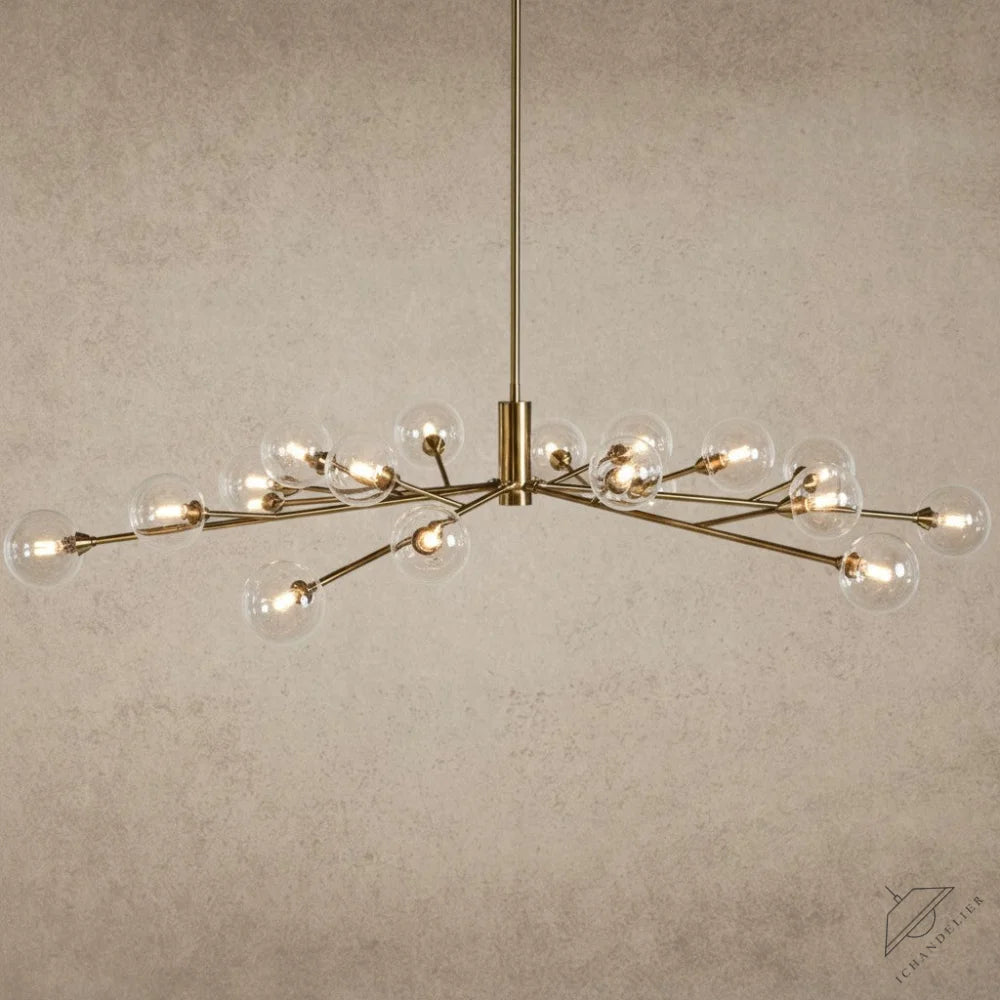 ichandelier Apollo 36/47/59 inch modern brass chandelier with clear glass globe shades