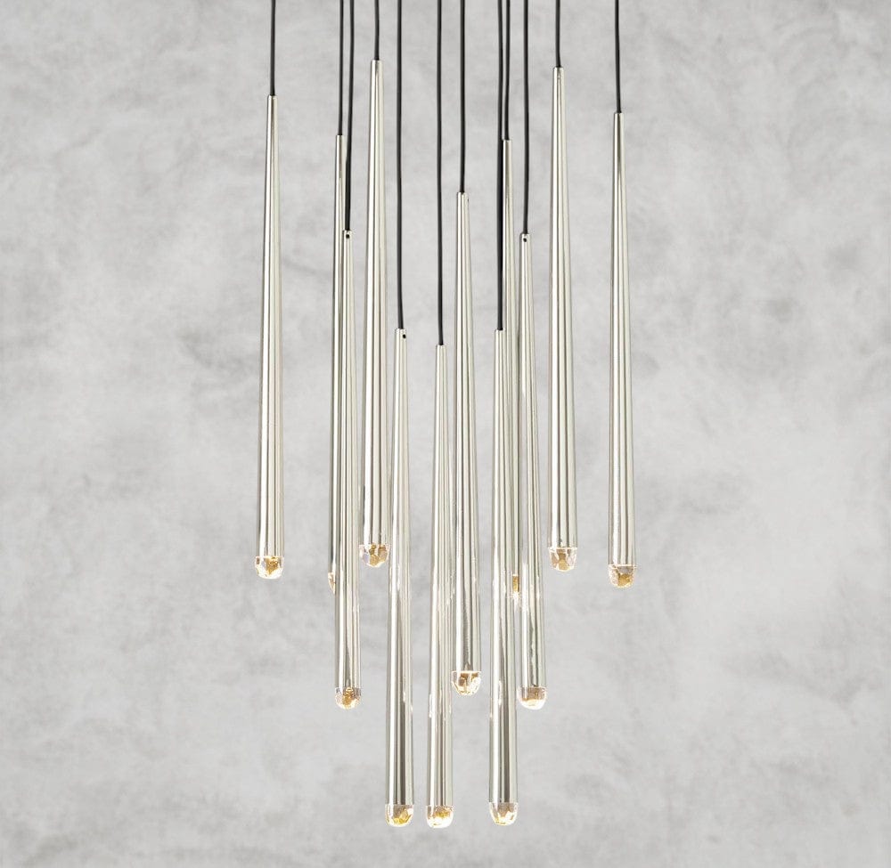 24" / Nickel Aquitaine Round Chandelier 18", 24", 30", 48"