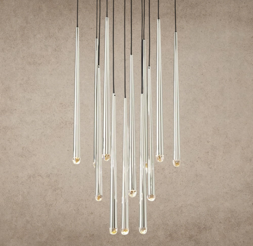 24" / Nickel Aquitaine Round Chandelier 18", 24", 30", 48"