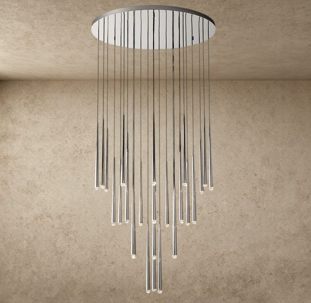 48 / Nickel Aquitaine Round Chandelier 18", 24", 30", 48"