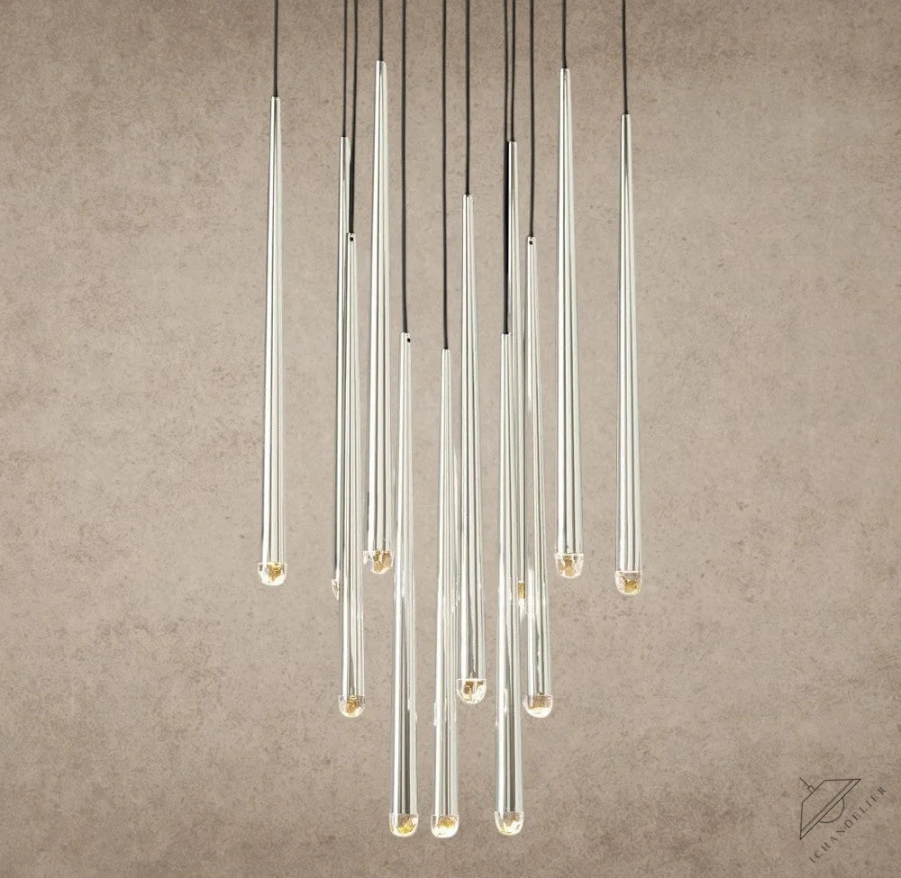 24" / Nickel Aquitaine Round Chandelier 18", 24", 30", 48"