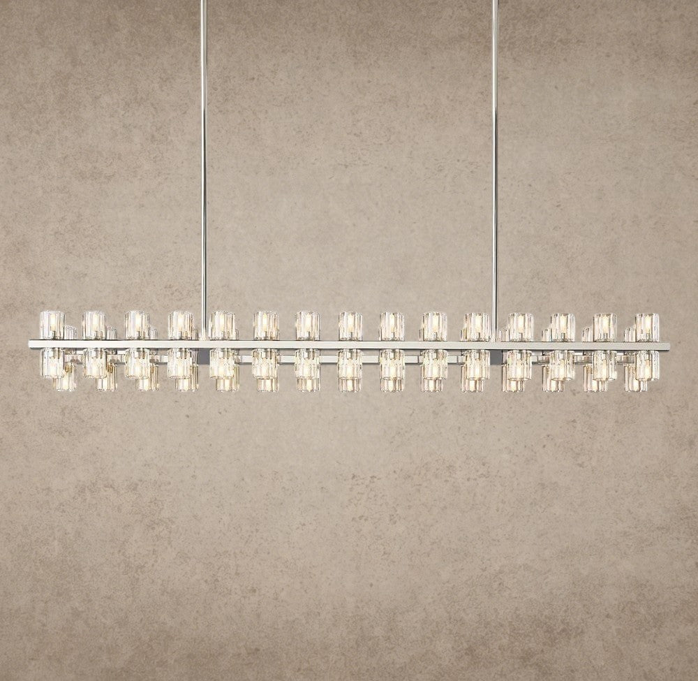 54" / Nickel Arcachon LED Rectangular Chandelier 54", 72"