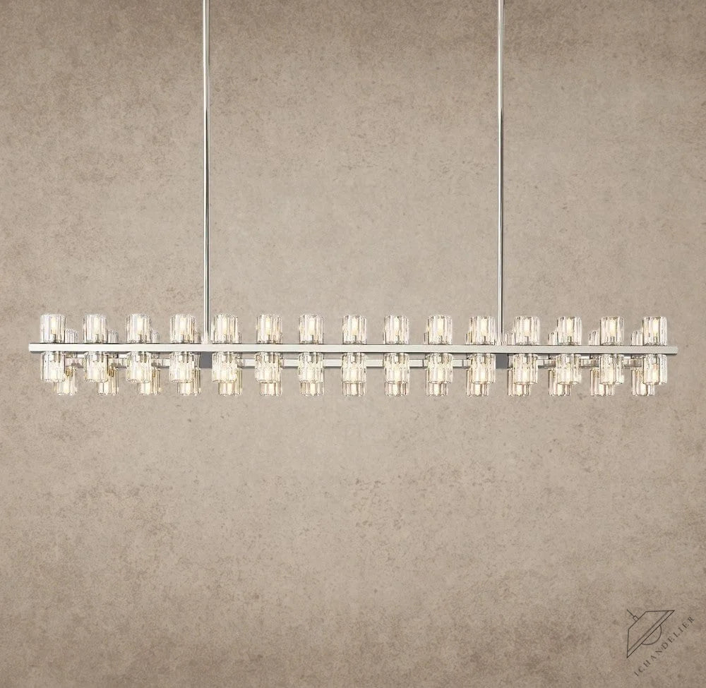 54" / Nickel Arcachon LED Rectangular Chandelier 54", 72"