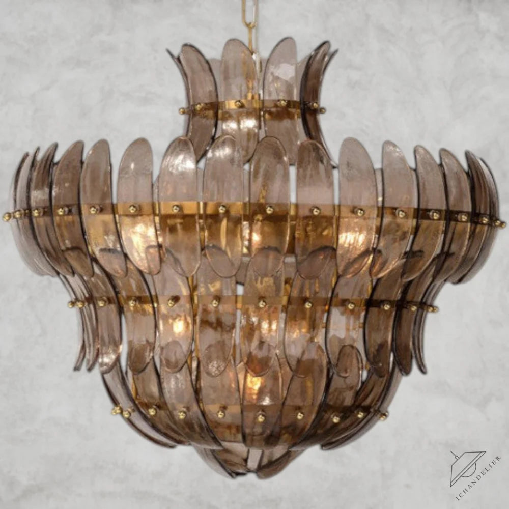 Brown Arcade 10-Light Glass Chandelier