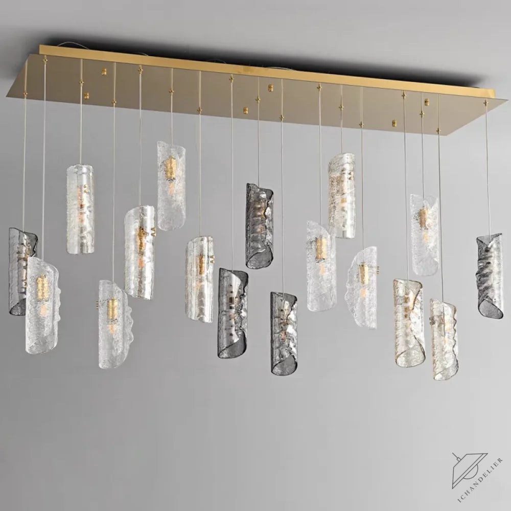 Artisan Textured Glass Shades Multi Light Chandelier by Aurorae Lighting