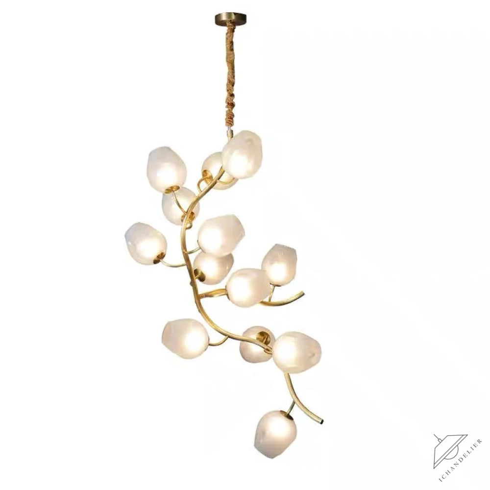 Artistic Glass Lampshade Chandelier with Branches Design for High Ceilings