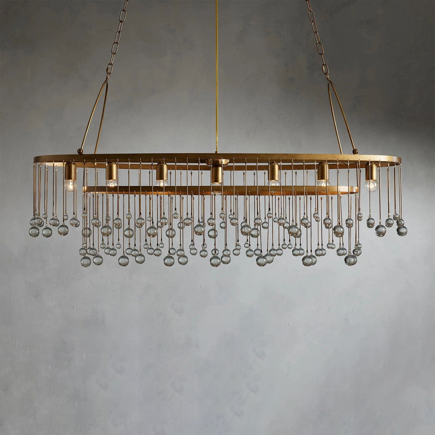 Brass Aubrey Oval Chandelier 52.5