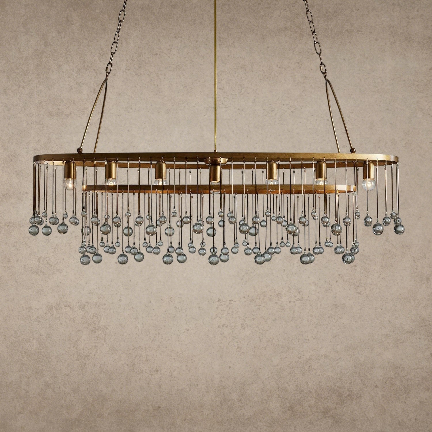 Brass Aubrey Oval Chandelier 52.5"