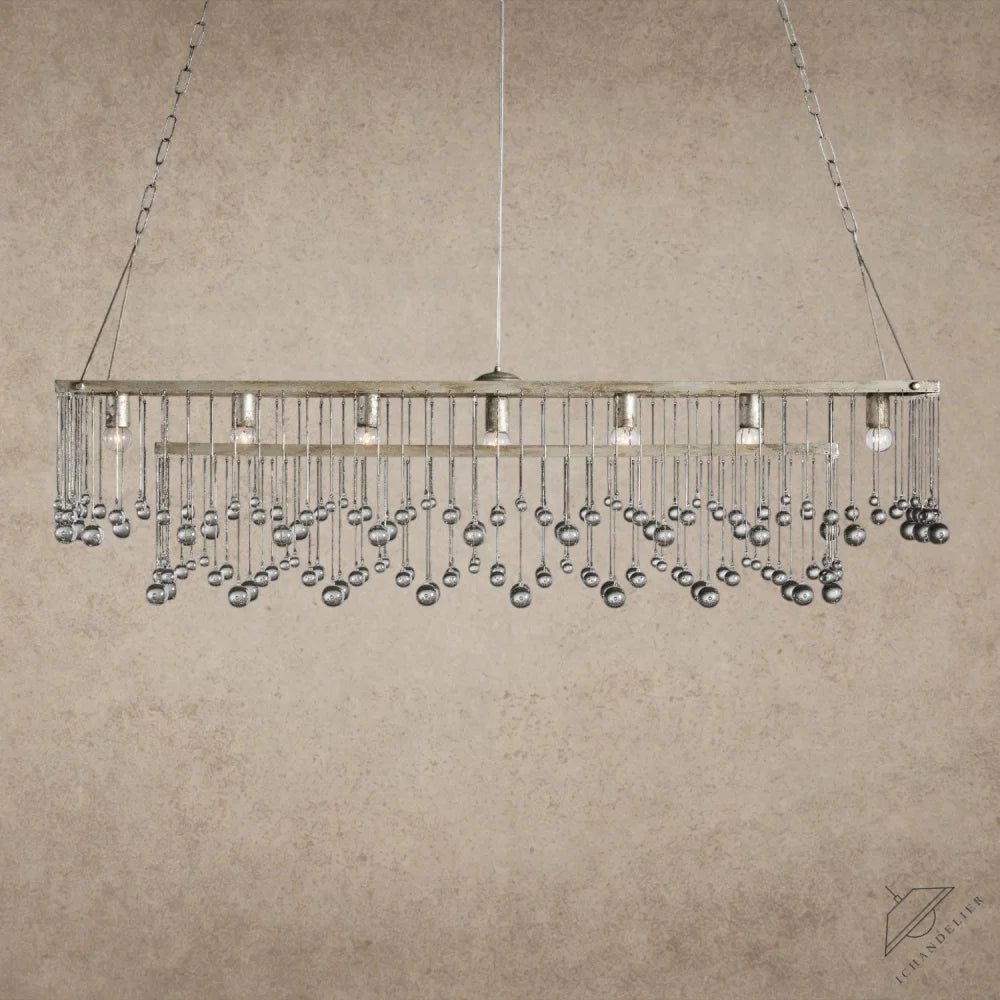 47" / Silver Aubrey Rectangular Chandelier 47", 60"