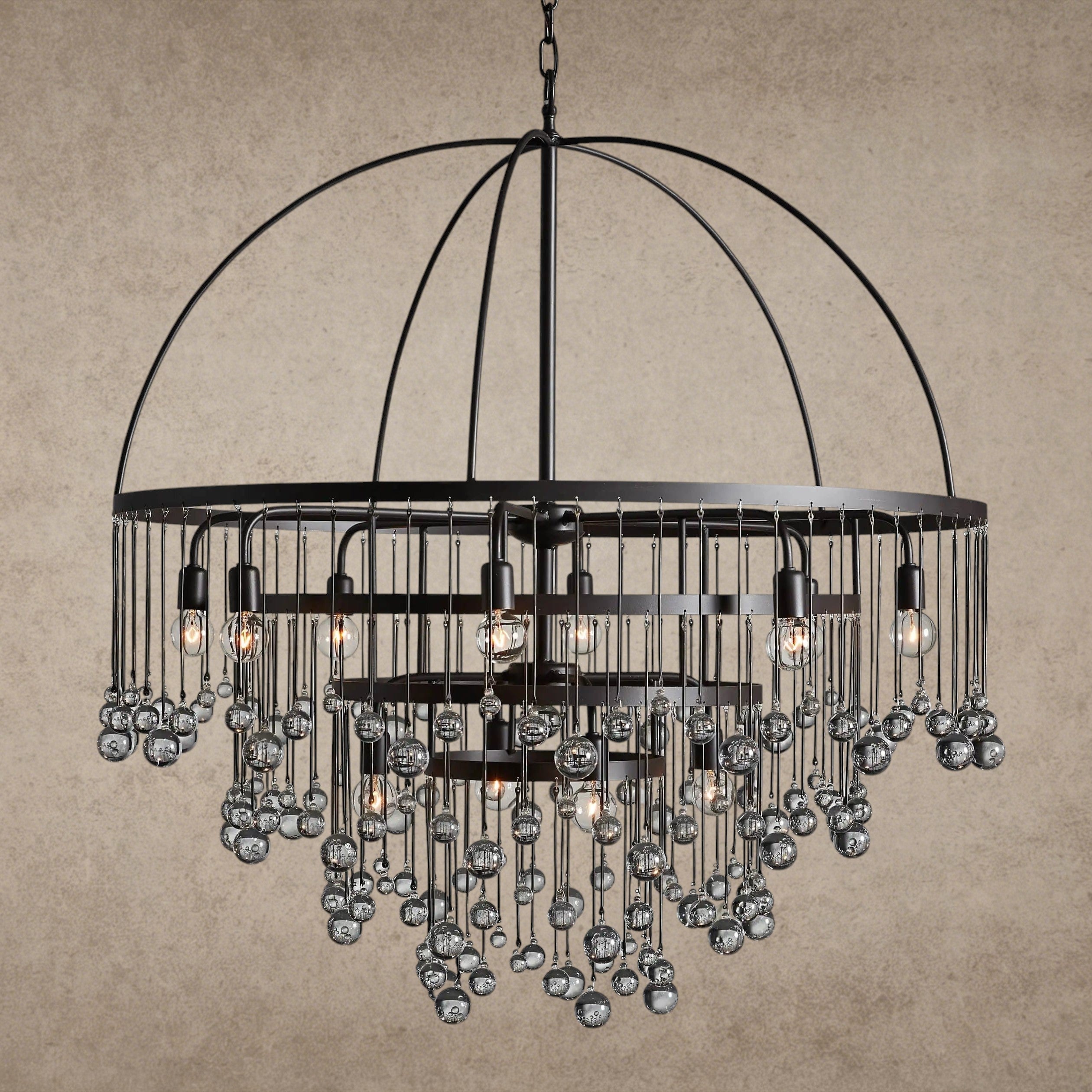 4-TIER / Bronze Aubrey Round Chandelier 2-TIER, 4-TIER