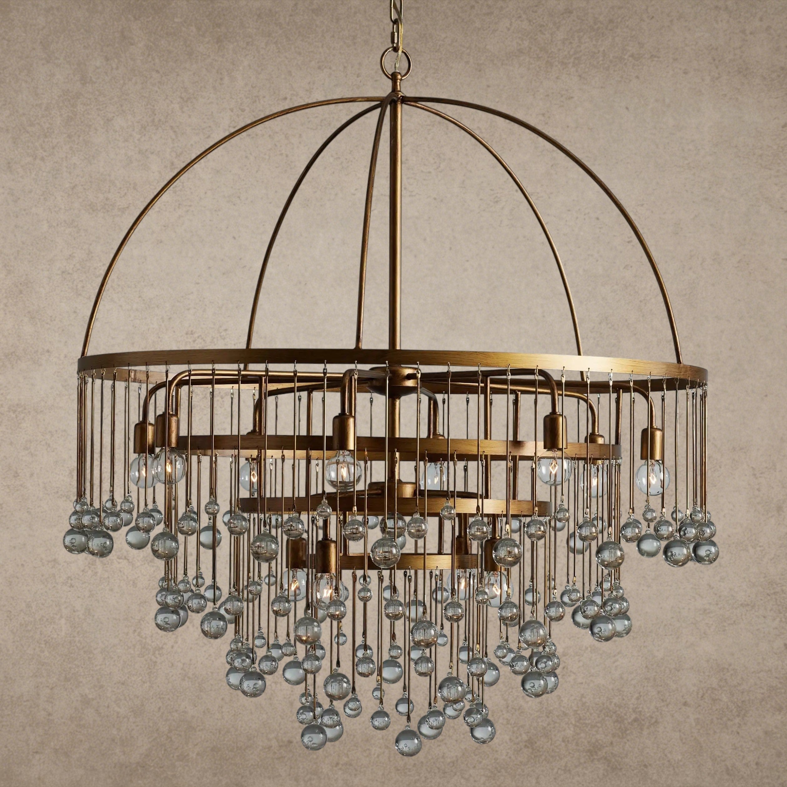 4-TIER / Brass Aubrey Round Chandelier 2-TIER, 4-TIER