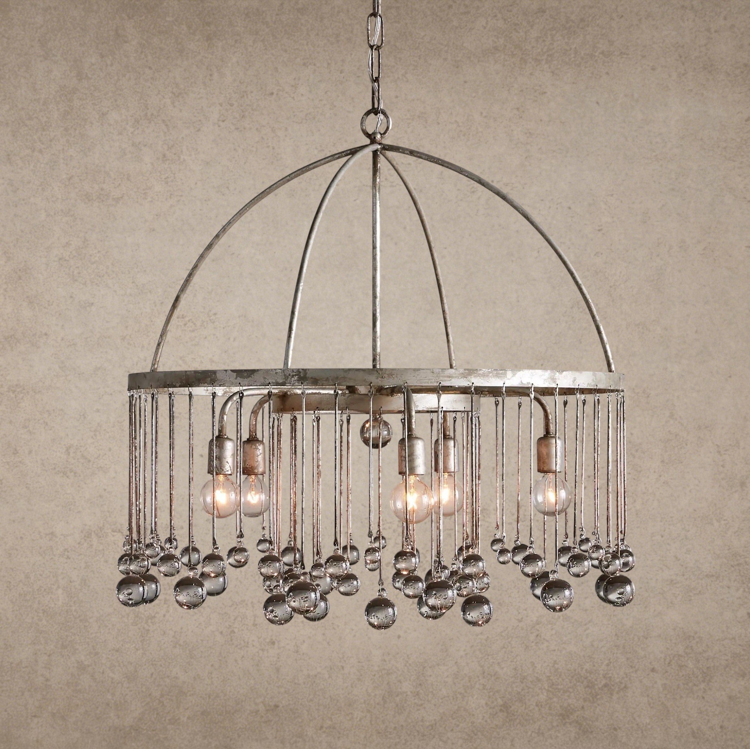 2-TIER / Silver Aubrey Round Chandelier 2-TIER, 4-TIER