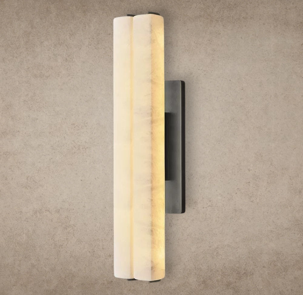 25" / Bronze Audubon Alabaster Double Sconce
