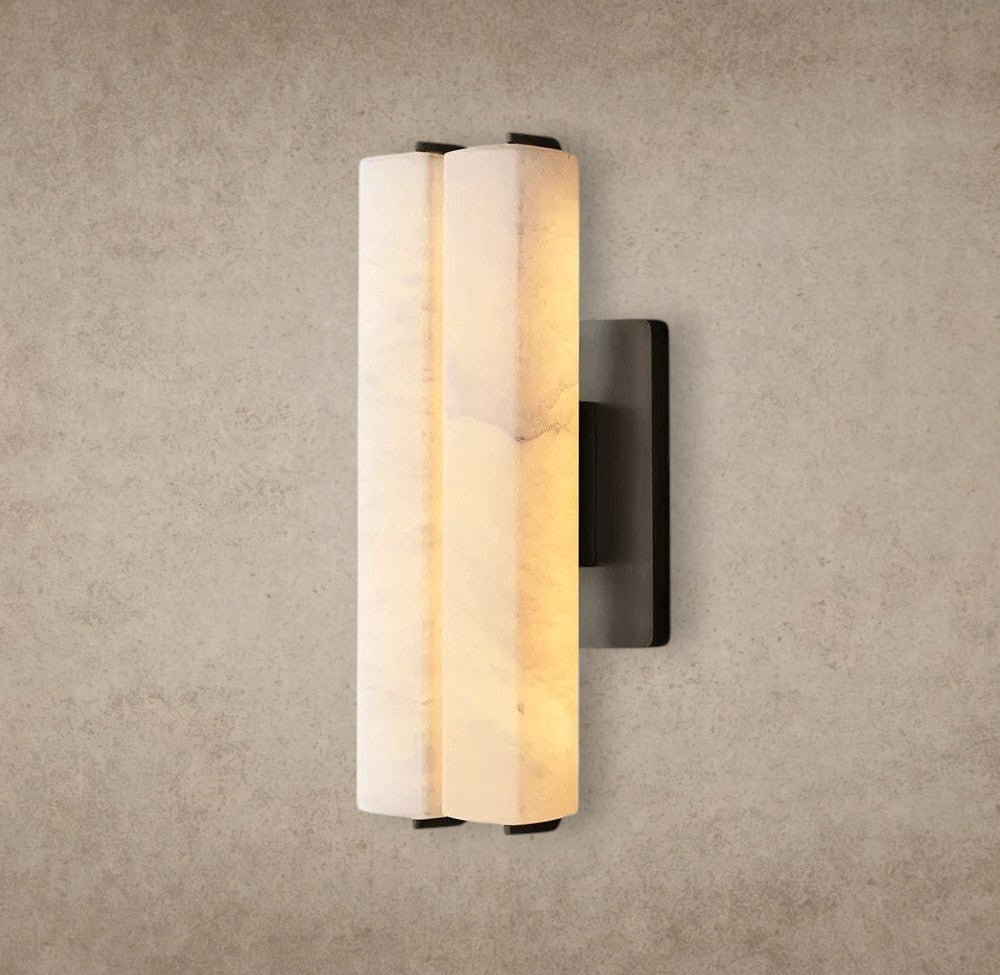 15" / Bronze Audubon Alabaster Double Sconce
