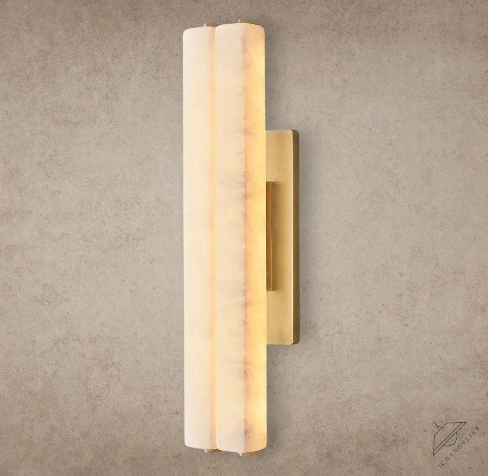 25" / Brass Audubon Alabaster Double Sconce