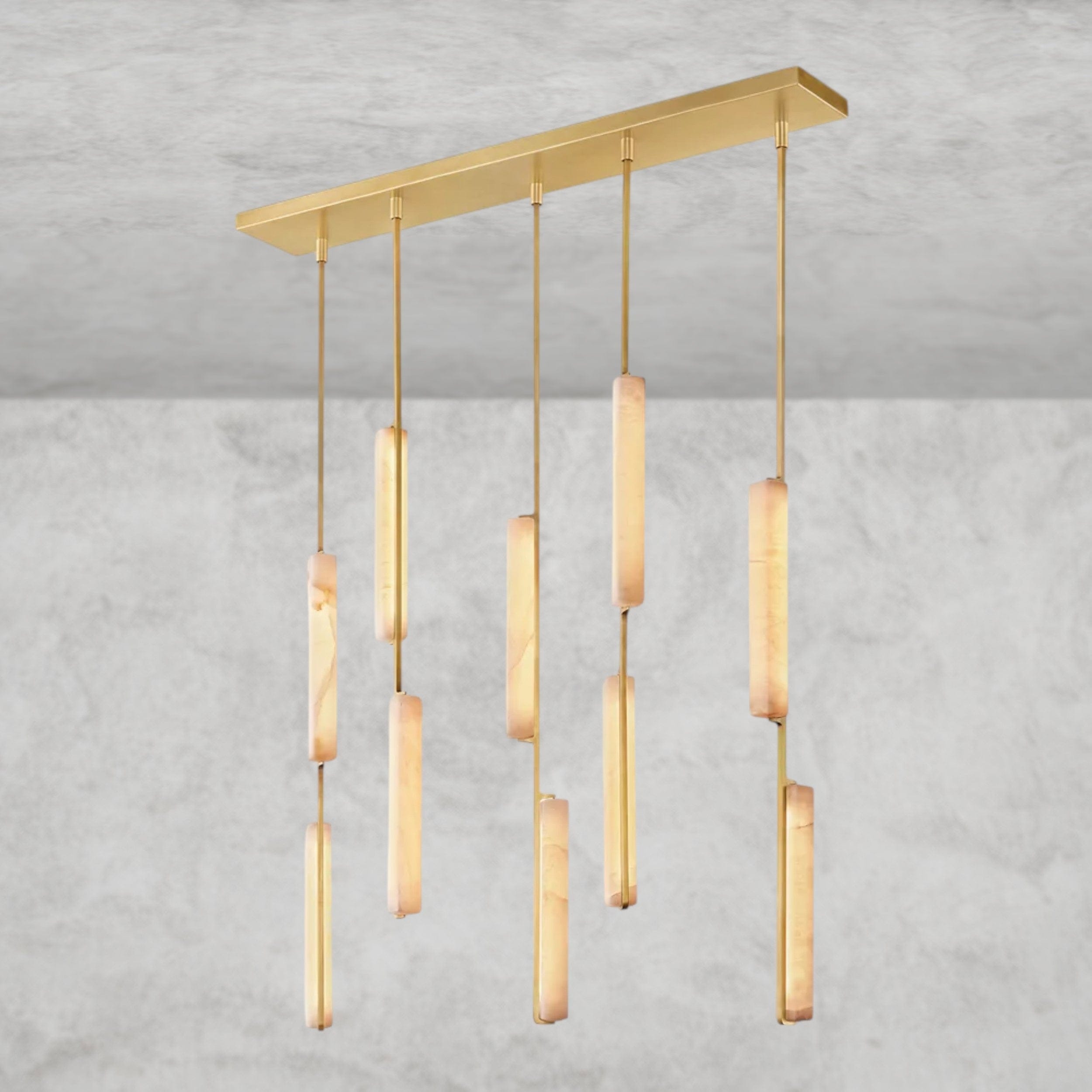 Audubon Alabaster Linear Chandelier 54